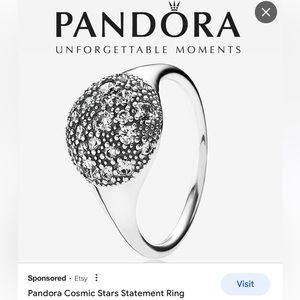 Pandora size 8 star sparkle ring